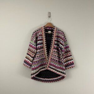 Anthropologie DRA Yoko Rainbow Knit Kimono Jacket Size Small
